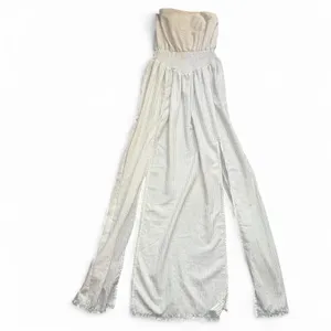 NWT Somedays Lovin Drifting South Strapless Feminine Neutral Maxi Dress — SMALL thumbnail 6
