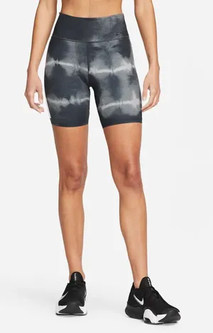 Nike One Luxe Women's 7" Mid-Rise Printed Training Shorts NWT thumbnail 1