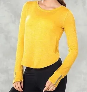Women Long Sleeve Fitness‎ Gym Yoga Tops T Shirt Active Sports Gym Shirt Size XS thumbnail 1