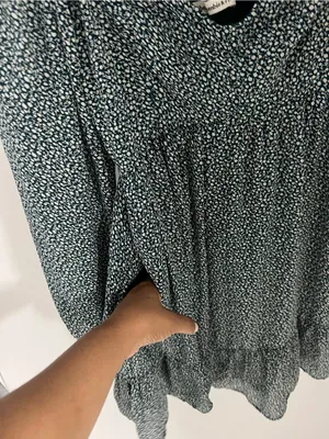 Abercrombie‎ & Fitch Green Ditsy Floral Square-Neck Long Sleeve Mini Dress thumbnail 12