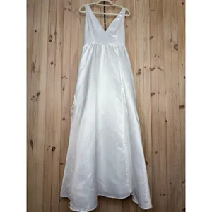 NWT Lulus Blissfully Beloved Ivory Backless A-Line Bow Maxi Dress Bridal Size M thumbnail 2
