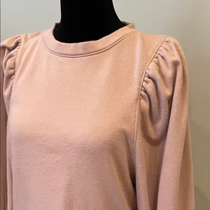 Women's Puff-Sleeve Crewneck Top - Dusty Pink madewell small thumbnail 2