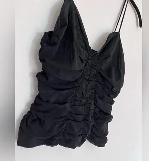 URBAN OUTFITTERS Ruched Sexy Black Tank Top. Women’s Size Medium. Like New! thumbnail 1