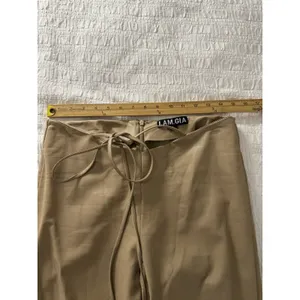 I.AM.GIA Faux Leather Tie-Up Flare Pants in the tan Size Large thumbnail 11