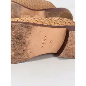 Nisolo Ama Womens Sandals Brown Leather Woven Mule Slip On Slide Boho US 7.5 thumbnail 6