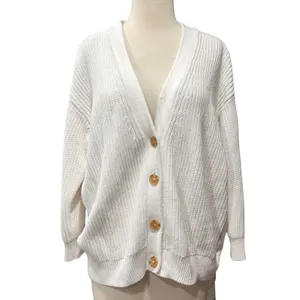 Quince Organic Cotton Oversized Boyfriend Cardigan Womens XS Ivory Cozy Comfort thumbnail 2