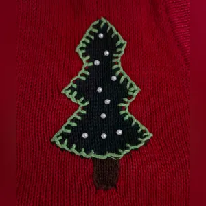 The Quacker Factory Vintage Festive Red Holiday Cardigan‎ Size Large EUC thumbnail 6
