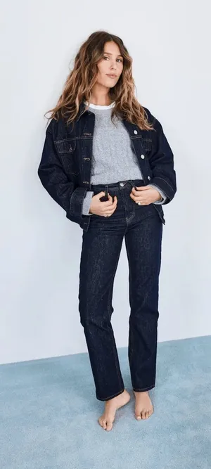 Parke 90's Straight Jeans in Dark Wash Women’s Size 28 100% Organic Cotton thumbnail 1