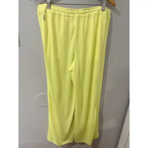 Free People Movement Overtime Mesh Pants Yellow Wide‎ Leg Sz L. Z thumbnail 6