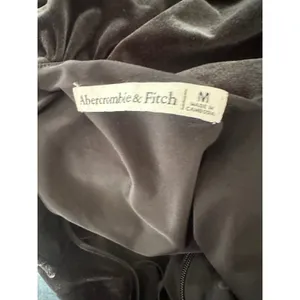 Abercrombie & Fitch Velvet Mini Dress M Black Party Bubble Hem Grunge Goth Soft thumbnail 6