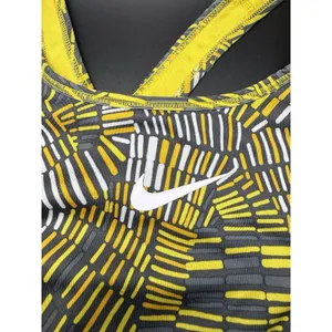 Nike Pro Dri-FIT Sports Bra Womens Yellow Racerback Medium Support Workout M D77 thumbnail 6