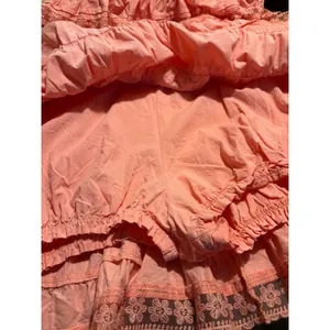 Unbranded Tiered Ruffle Mini Dress Pink Lace Trim Cotton Romper Small thumbnail 7
