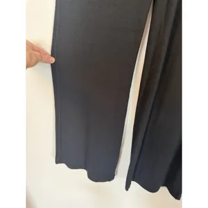 Nuuds Black Ribbed Slinky Modal Black Lounge Pants Wide Leg High Rise XS NEW $88 thumbnail 8