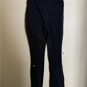 Alo Yoga Airbrush Flutter Split Flare Full Length High-Waist Legging Black Small thumbnail 7