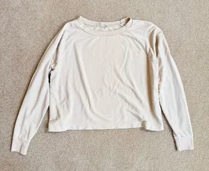 Vetta Capsule Raglan Sweatshirt Vintage Cream Stretch Cotton XS thumbnail 1