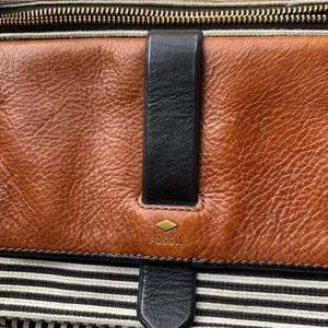 FOSSIL Leather Brown Black Purse Bag Shoulder Bag Handbag Women Accessories thumbnail 2