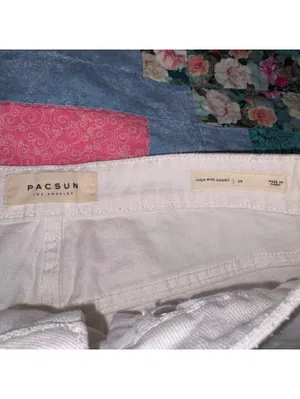 PacSun NWT $47 Woman’s 29 High Rise white lace-up side denim shorts thumbnail 5