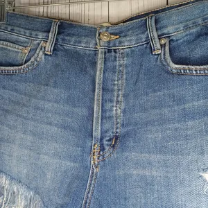 We The Free Blue Jean Shorts Distressed Frayed Hem thumbnail 5
