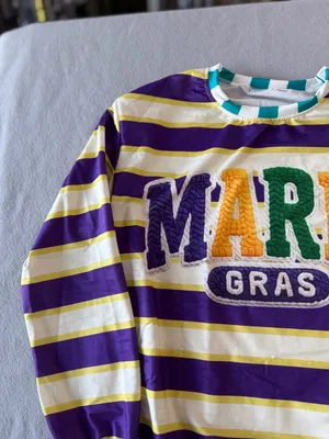 Men’s / Women’s Mardi Gras Long Sleeve Striped Top Size M #260331 thumbnail 2