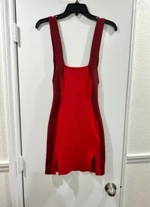 Solid & Striped The Marissa Colorblock Mini Dress Red Burgundy (Size S)⁠ thumbnail 4