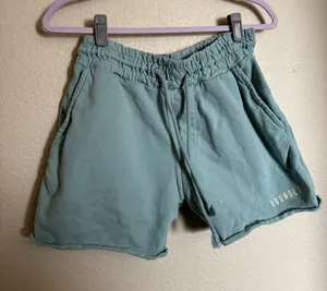 YoungLA shorts size large raw‎ hem drawstring green Blue thumbnail 1