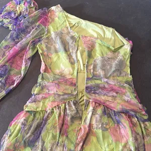 Women’s Floral One Shoulder Lightweight Summer Dress Leg Slit Cut Outs Size M thumbnail 10