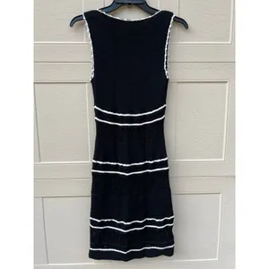 Abercrombie & Fitch Black White Crochet Mini Dress Sz XS Summer Vacation Resort thumbnail 6