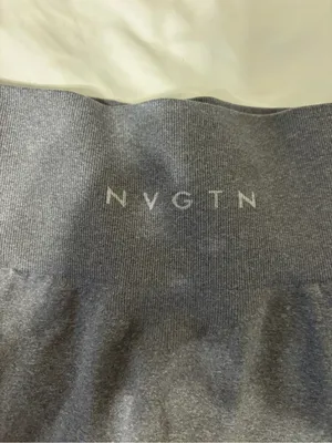NVGTN Gray Seamless High Waist Biker Shorts Size Large Gym Workout thumbnail 6