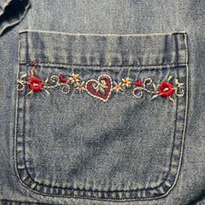 VTG 90s Teddi‎ Denim Button Up Jacket Embroidered Collar Pockets Blue Womens XL thumbnail 6