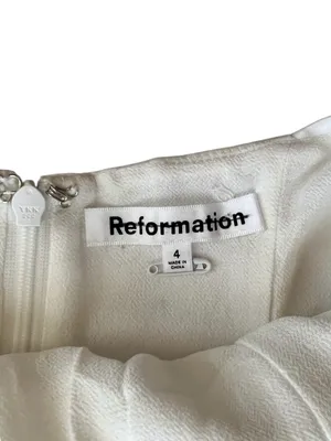 Reformation Women’s Anakin Satin Halter Neck Open Back White Mini Dress Size 4 thumbnail 4
