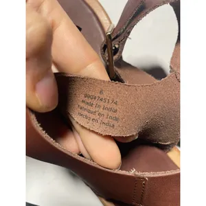 Free People Platform Sandals Womens 6 Brown Leather Knotted Toe Boho Flatform thumbnail 5