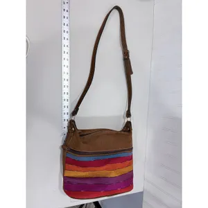 Cedano Guatemala Woven Stripe Leather Crossbody Bag‎ Boho Artisan Color thumbnail 15