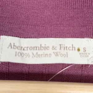 Abercrombie Fitch Merino Wool Ribbed Collared Button Up Top Blouse Purple Size S thumbnail 2
