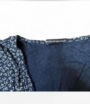 Brandy Melville wrap Dress navy with flowers thumbnail 3
