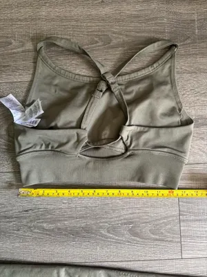 Gymshark Olive Seamless Cross-Back Sports Bra and High-Waist Leggings thumbnail 6