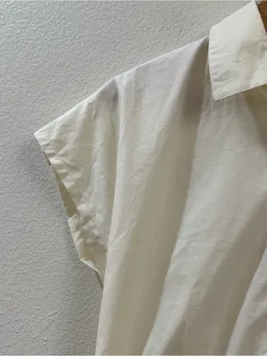 Reistor Women's Oversized Crop Shirt in Off-white Organic Cotton Size XS NWT thumbnail 5