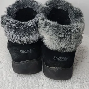 Khombu Jessica suede leather faux fur fall winter black boots sz 7 thumbnail 6