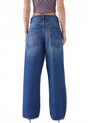 UO BDG Jaya Baggy Low-Rise Boyfriend Jeans Urban Outfitters NWT Mid Indigo 33 thumbnail 3