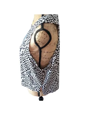 SO “The Favorite Tank” Top Size L Black White Checkered Sleeveless thumbnail 5