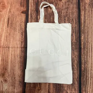 Gucci Tote Bag Unisex Medium White Logo Reusable Shopping Storage 14x10 thumbnail 2