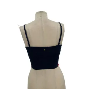 Spiritual Gangster Practice Cami‎ Navy Blue Side Stripe Crop Top Size Small thumbnail 6