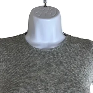 Skin Andreea Ali 0 XS Crop Top Gray Organic‎ Pima Cotton Ribbed Long Sleeve NWT thumbnail 3