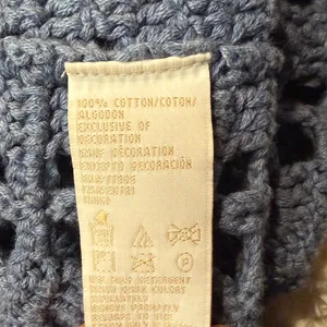 Tommy Hilfiger Vintage Handknit Blue Open Front Knit Cardigan Buttons Size M thumbnail 6