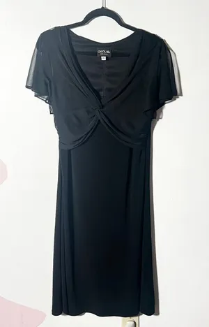 Onyx Nite Vtg Y2k Babydoll Dress Women's 10 Black Mesh Whimsigoth Goth thumbnail 1