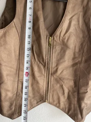 Newport Styleworks 100% Leather Brown Copper Leather Women’s vest Sz XL thumbnail 3