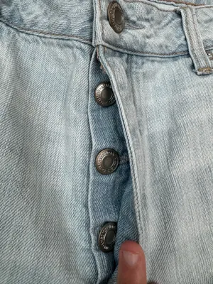 American Eagle Button Fly Patchwork Tomgirl Jeans Size 14 thumbnail 3
