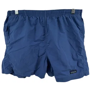 Vintage Patagonia Baggies 4" Shorts Y2K Nylon Elastic Waist Pockets Blue L thumbnail 1