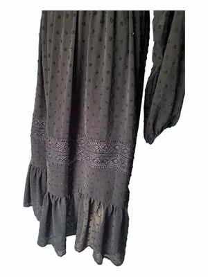 Aqua Swiss Dot Crochet Midi Dress thumbnail 5