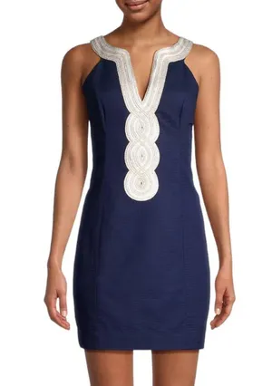 Lilly Pulitzer Valli Shift True Navy Dress New with Tag W-587 Sz 0 thumbnail 3