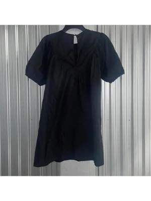 Strut & Bolt Black Babydoll Wednesday Adams Dress Capsule Wardrobe Whimsy Goth thumbnail 6